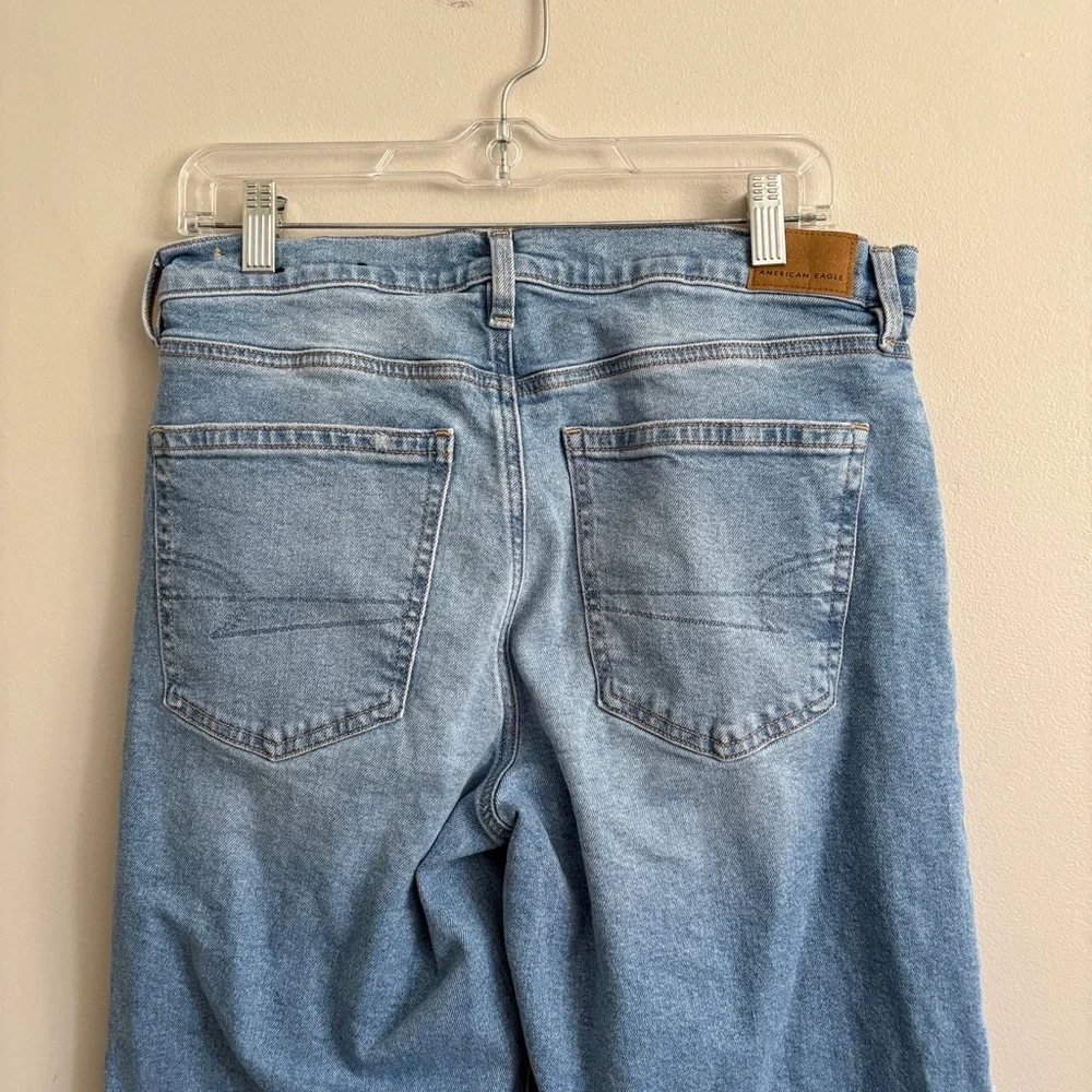 American Eagle Stovepipe Jeans Womens 8 Blue Medium Wash High Rise Straight - Picture 4 of 9